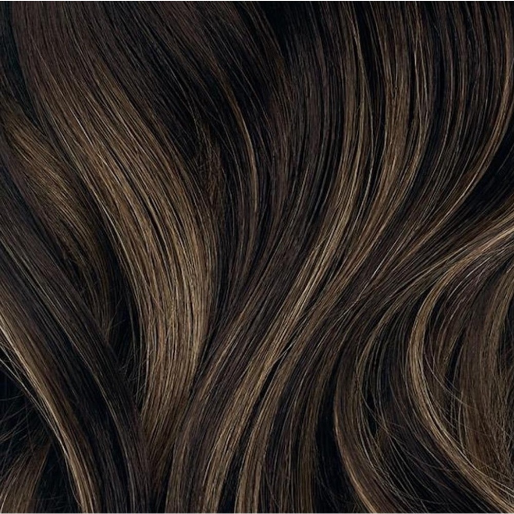 Luxy Human Hair Mocha Brown Balayage 16” Classic Clip In Hair Extensions - Picture 9 of 16